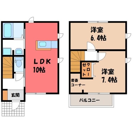 おもちゃのまち駅 徒歩13分 2階の物件間取画像